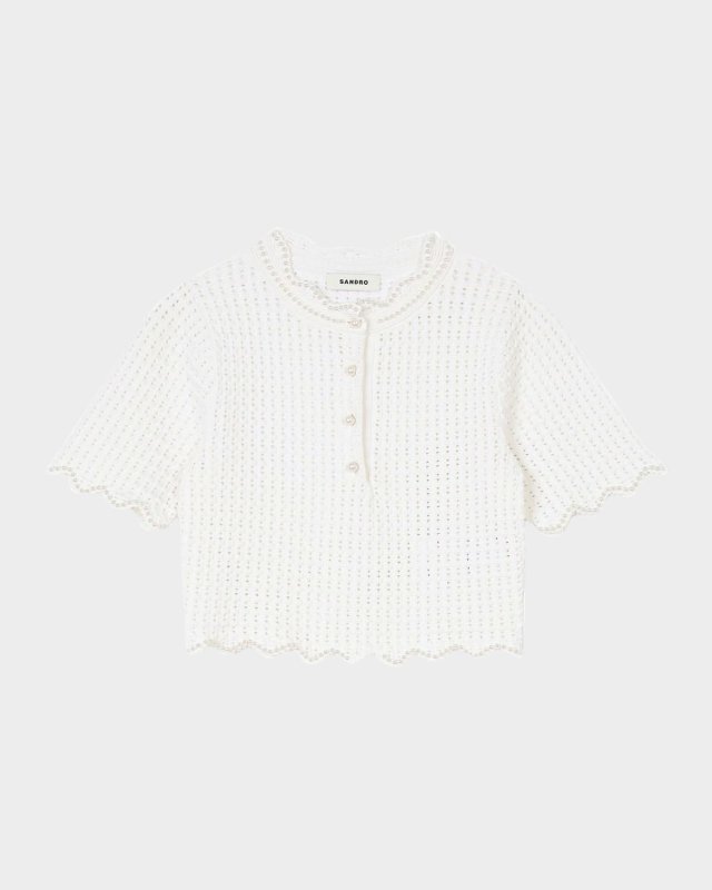 Roxelane Embellished Short-Sleeve Sweater